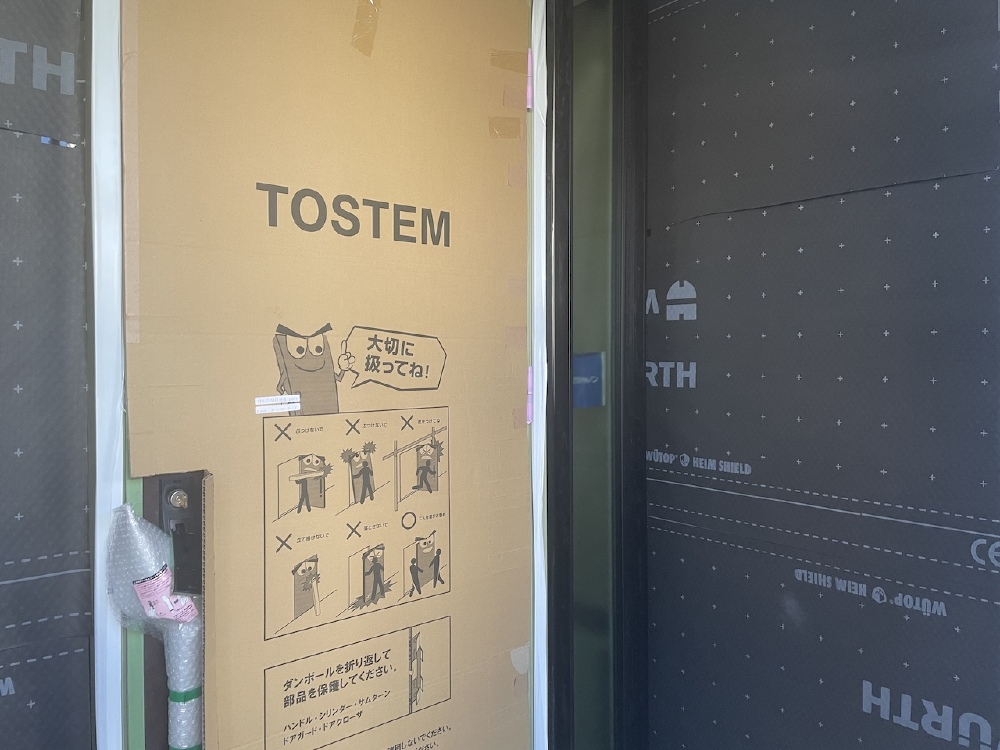 「外部防水シート施工」